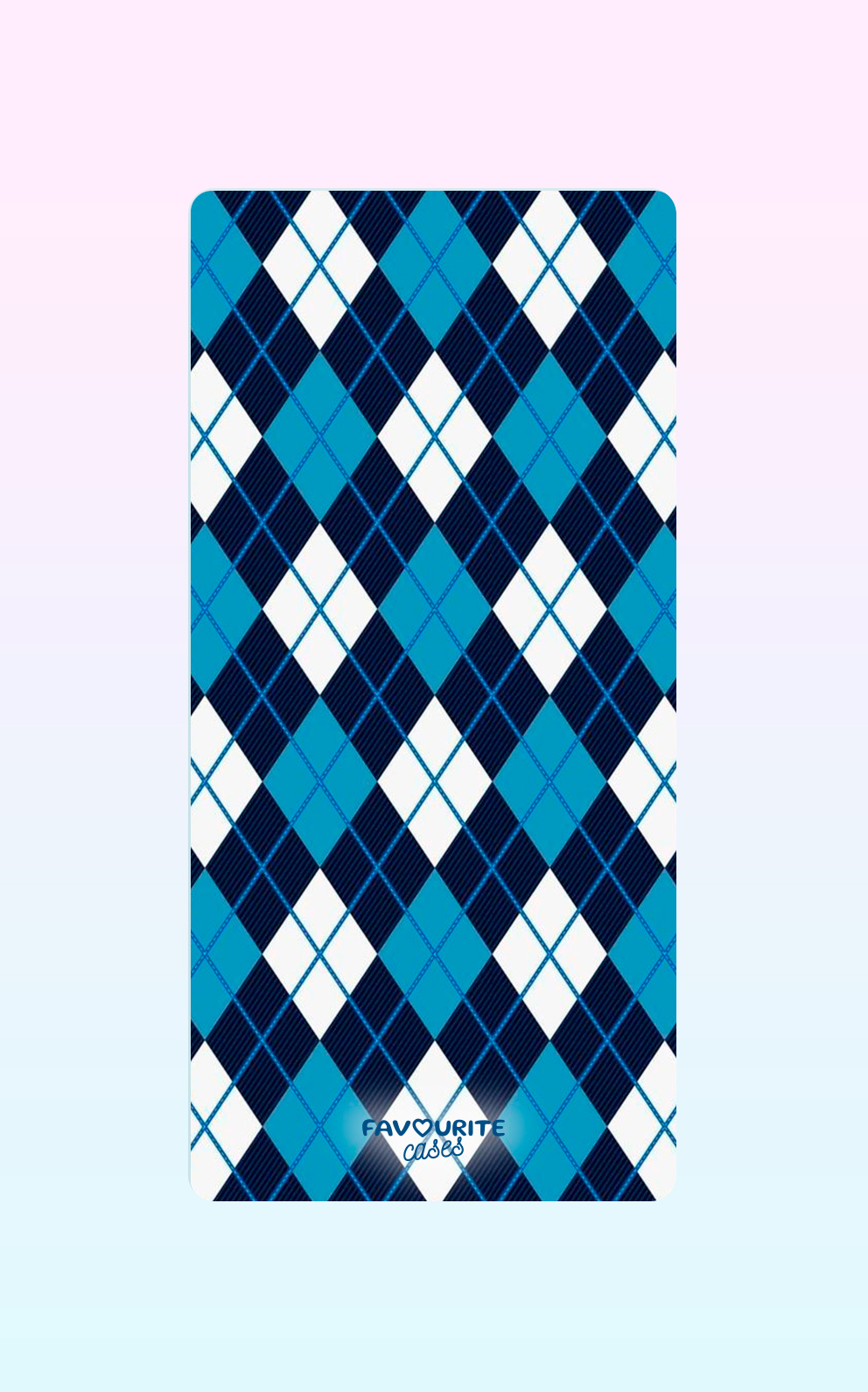 White And Blue Karo Handyhülle